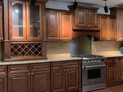 Walnut Maple Kitchen Cabinets - Rich Wood Combination