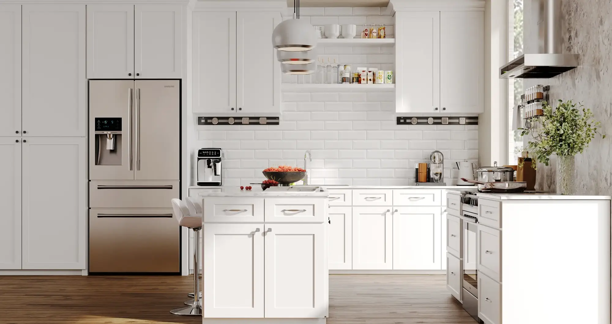 White Shaker Kitchen Cabinets Wholesale