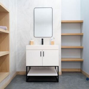 Solana White 30" Bathroom Cabinet
