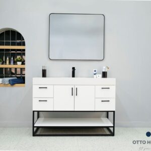 Solana White 48" Bathroom Cabinet
