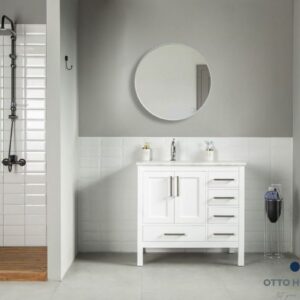 Ashley 36" White Bathroom Cabinet