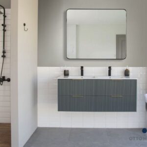 Sorrento 48″ Forest Green Double Bowls Bathroom Cabinet