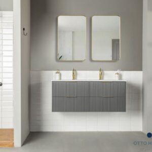 Sorrento 48″ Pepper Double Bowls Bathroom Cabinet