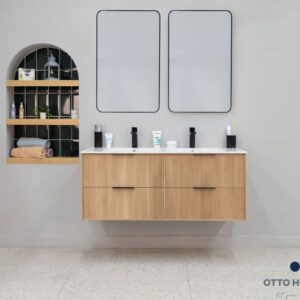 Sorrento Natural OAK 48″ Double Bowls Bathroom Cabinet