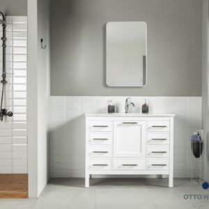 Ashley 42 White Bathroom Cabinet