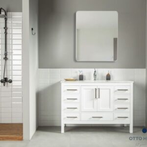 Ashley 48" White Bathroom Cabinet