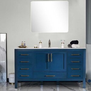 Ashley 60" Blue Single Bowls Bathroom Cabinet