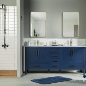 Ashley 72" Blue Double Bowls Bathroom Cabinet