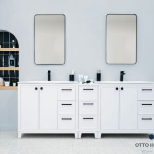 Frame White 84" Bathroom Cabinet