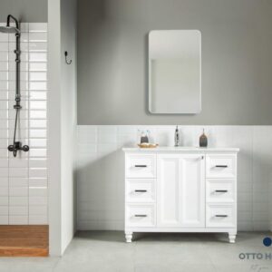 Isabel 42″ White Bathroom Cabinet