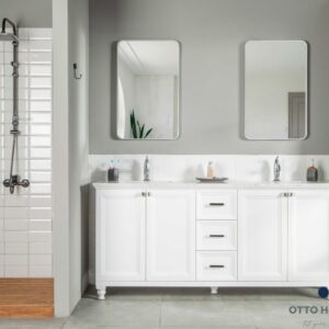 Isabel 72" White Double Bowls Bathroom Cabinet