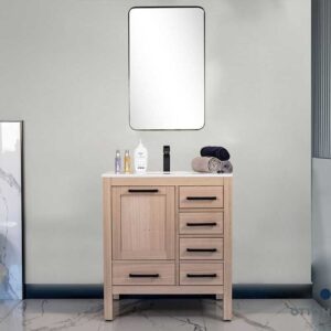 Ashley 30 Natural Oak Bathroom Cabinet