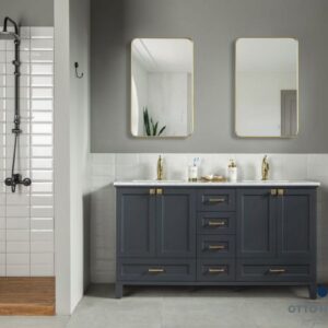 Paloma 60" Dark Gray Double Bowls Bathroom Cabinet