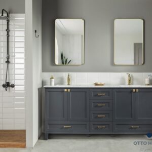 Paloma 72" Dark Gray Double Bowls Bathroom Cabinet